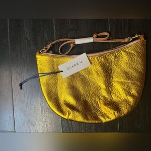 Clare V Metallic Gold Clutch